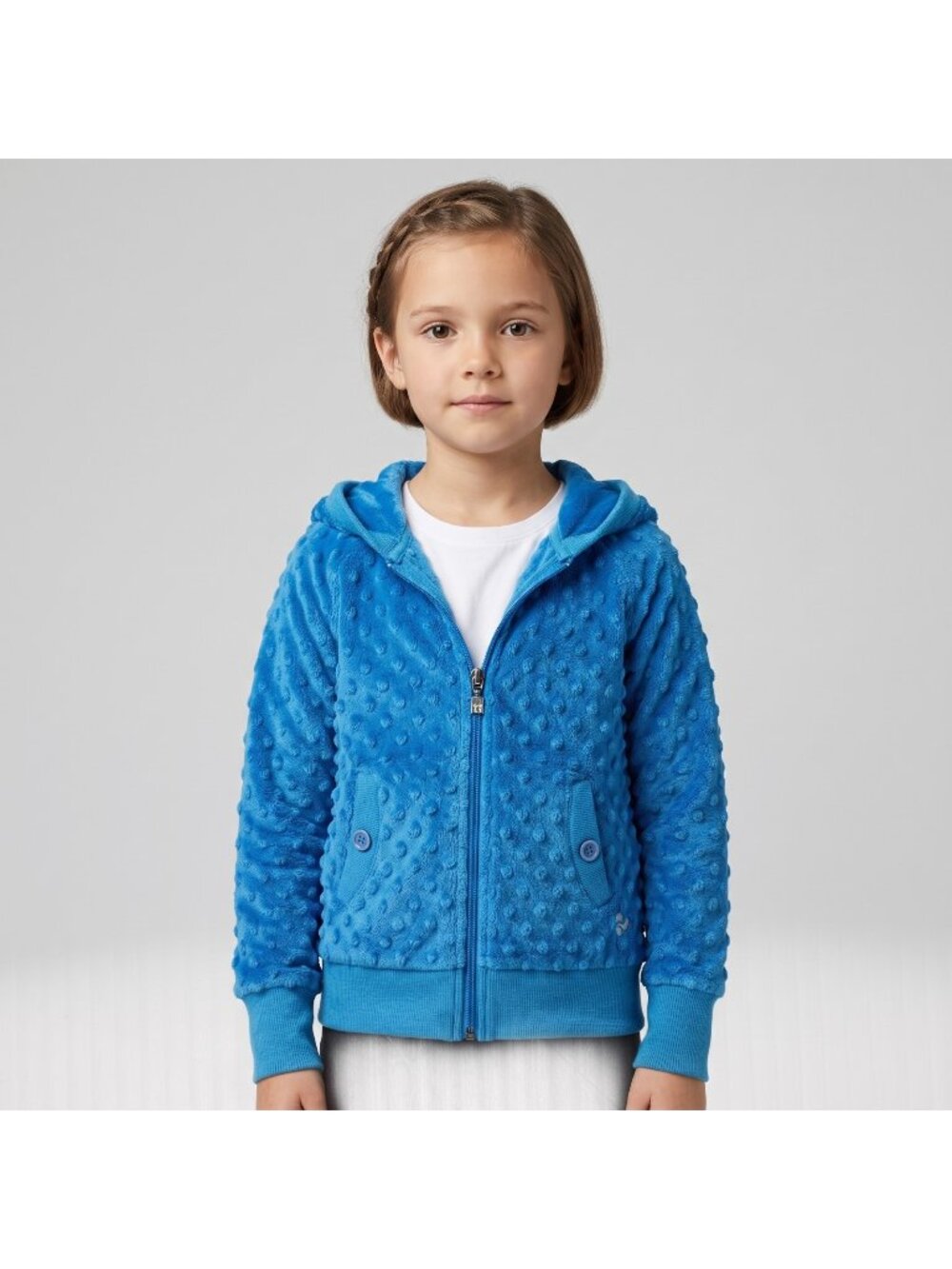 Triple Flip Boutique Girl's Yoga Dance Hilo Blue Minky Soft Hoodie Top size 7-8
